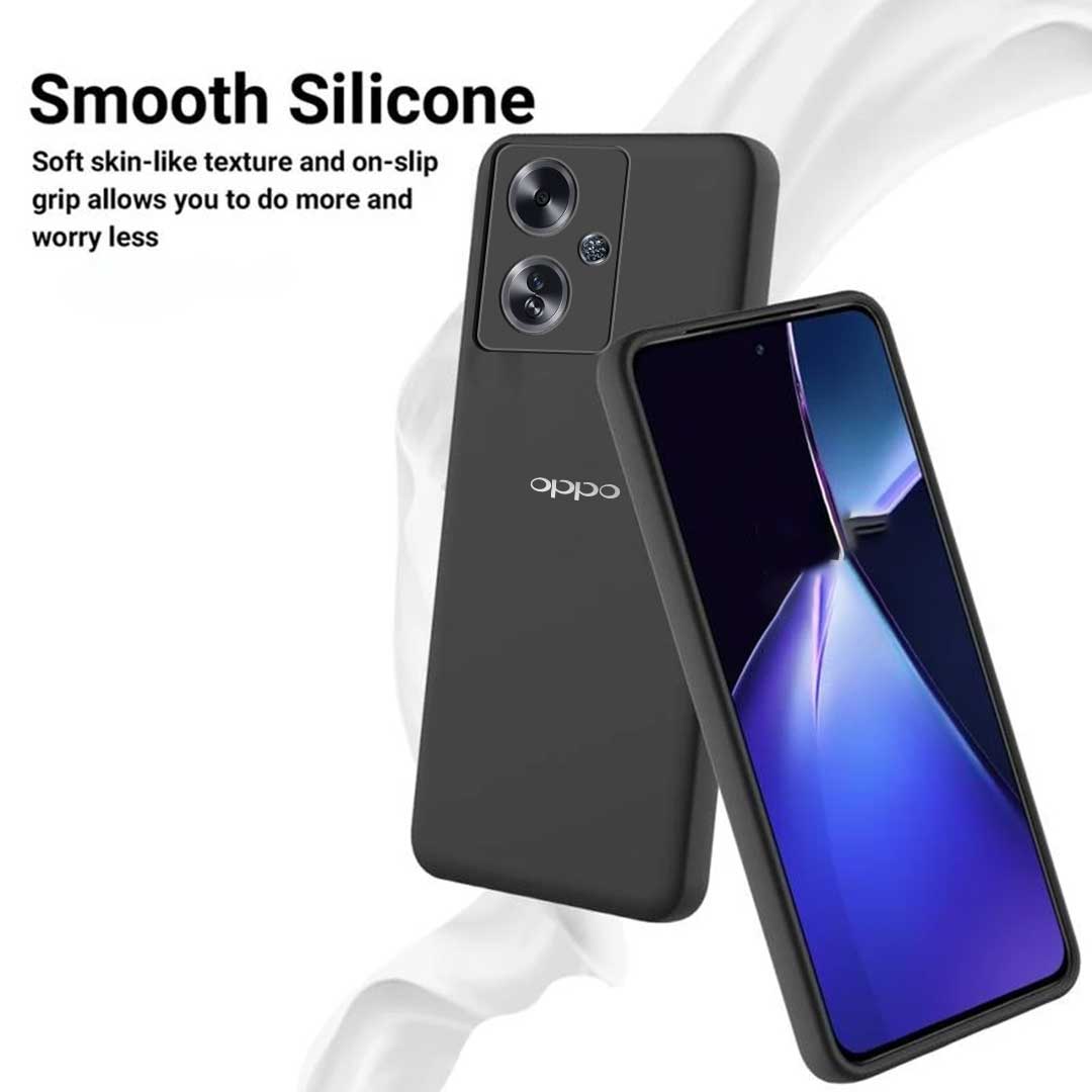 OPPO A59 5G Liquid Silicone Velvet-Touch Silk Finish Protective Back Case