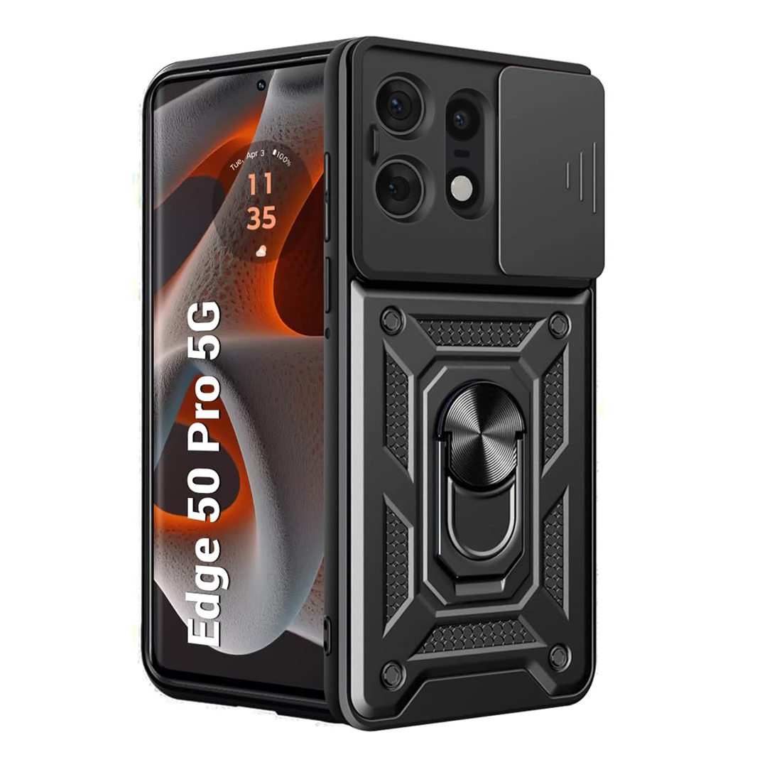MOTOROLA EDGE 50 PRO 5G ARMOR MILITARY-GRADE CASE WITH SLIDING CAMERA COVER & 360 KICKSTAND