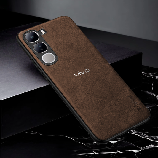 VIVO Y400 5G Vintage Leather Stitched Protective Back Case