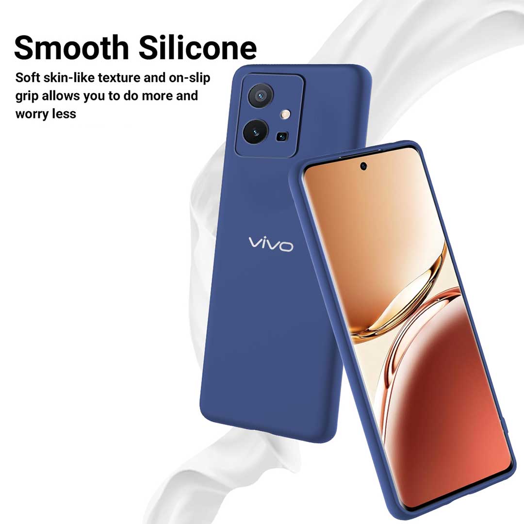 VIVO Y75 5G Liquid Silicone Velvet-Touch Silk Finish Protective Back Case