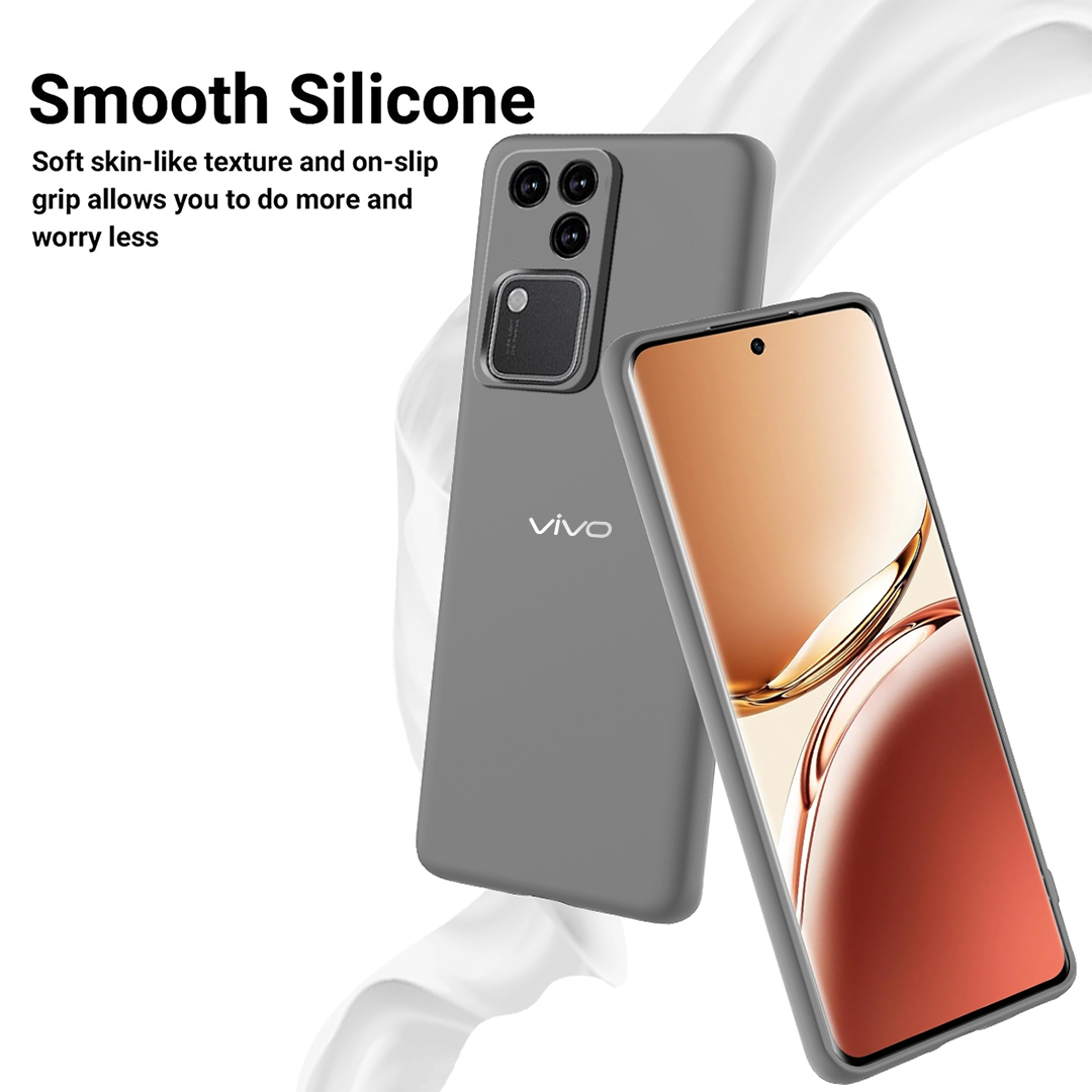 VIVO V30 5G Liquid Silicone Velvet-Touch Silk Finish Protective Back Case