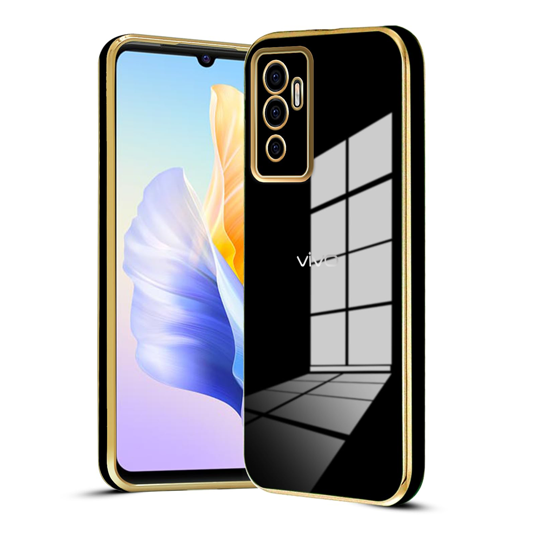 VIVO V23e 5G ULTRA-SHINE GOLD ELECTROPLATED LUXURIOUS BACK CASE WITH CAMERA PROTECTION