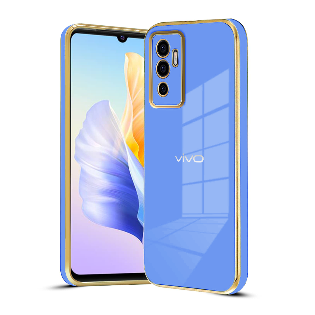 VIVO V23e 5G ULTRA-SHINE GOLD ELECTROPLATED LUXURIOUS BACK CASE WITH CAMERA PROTECTION