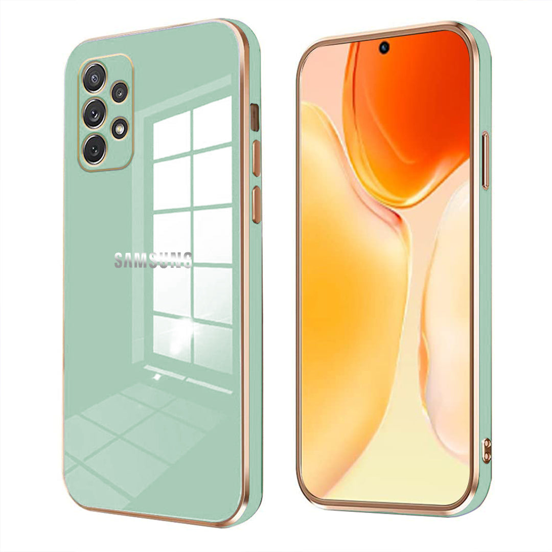 GALAXY A23 ULTRA-SHINE GOLD ELECTROPLATED LUXURIOUS BACK CASE WITH CAMERA PROTECTION