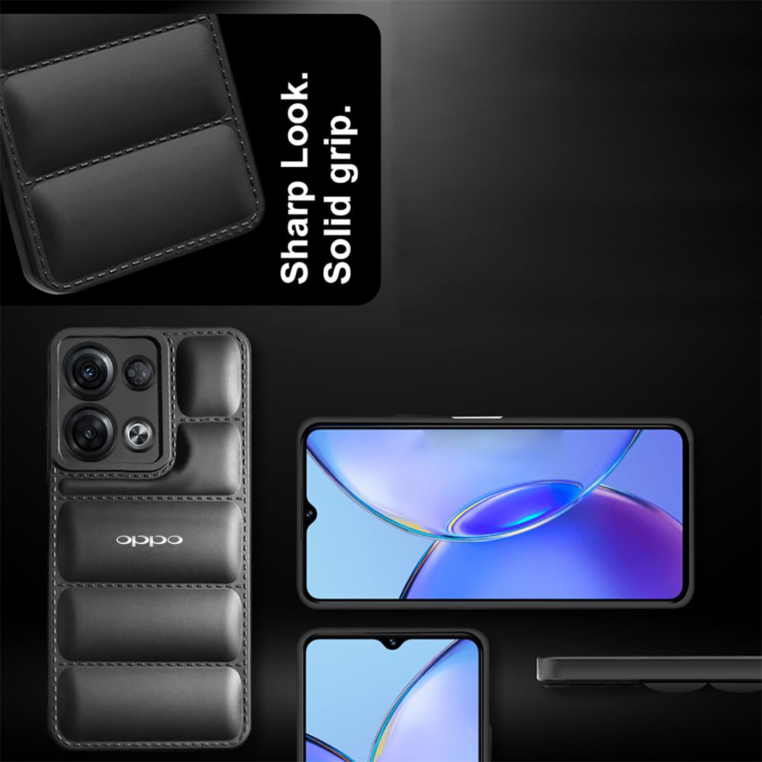 OPPO RENO 8 5G THE PUFFER EDITION BLACK BUMPER BACK CASE