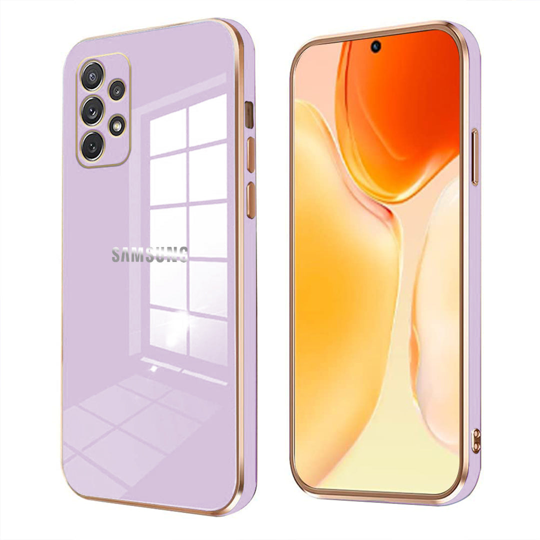 GALAXY A23 ULTRA-SHINE GOLD ELECTROPLATED LUXURIOUS BACK CASE WITH CAMERA PROTECTION
