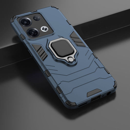 OPPO Reno 8 5G Black Panther Metal Bracket Shockproof Protective Back Case