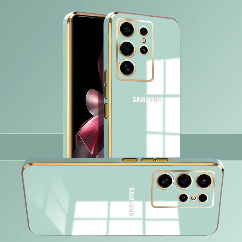 GALAXY S24 ULTRA 5G ULTRA-SHINE GOLD ELECTROPLATED LUXURIOUS BACK CASE WITH CAMERA PROTECTION