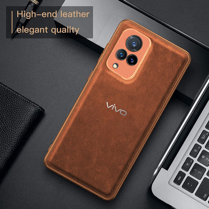 Vivo V21 5G VINTAGE PU LEATHER PROTECTIVE BACK CASE