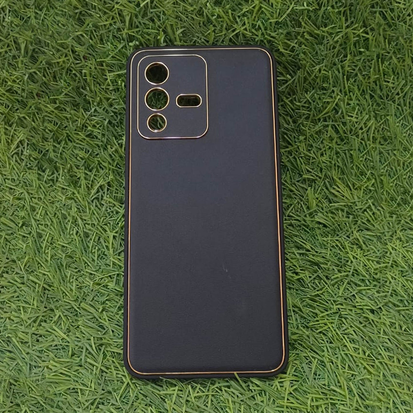 Vivo V23 5g 5G Gold Electroplating Leather Chrome Back Cover