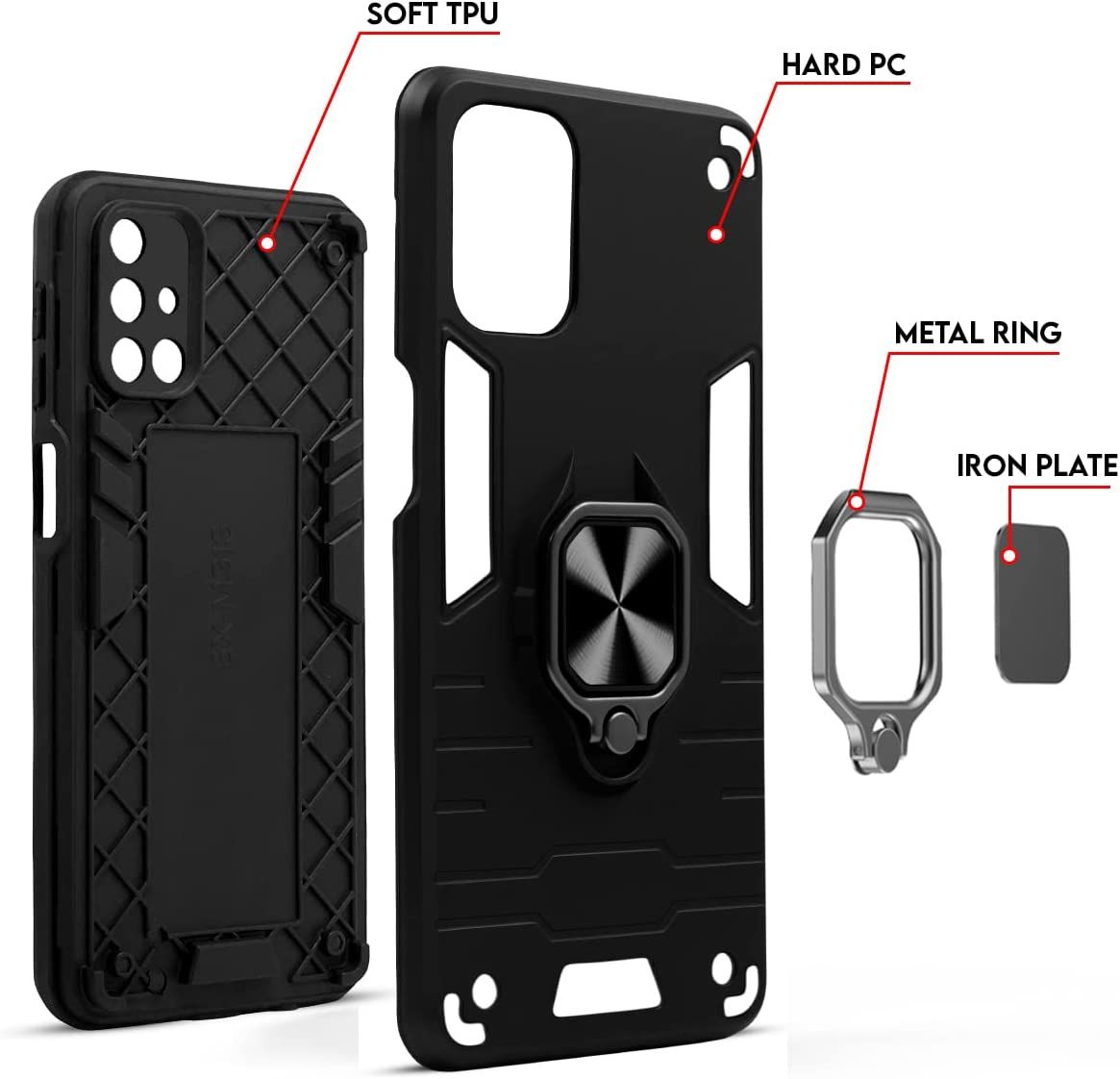 Galaxy A73 5G Armour Iron Man Case With Kickstand