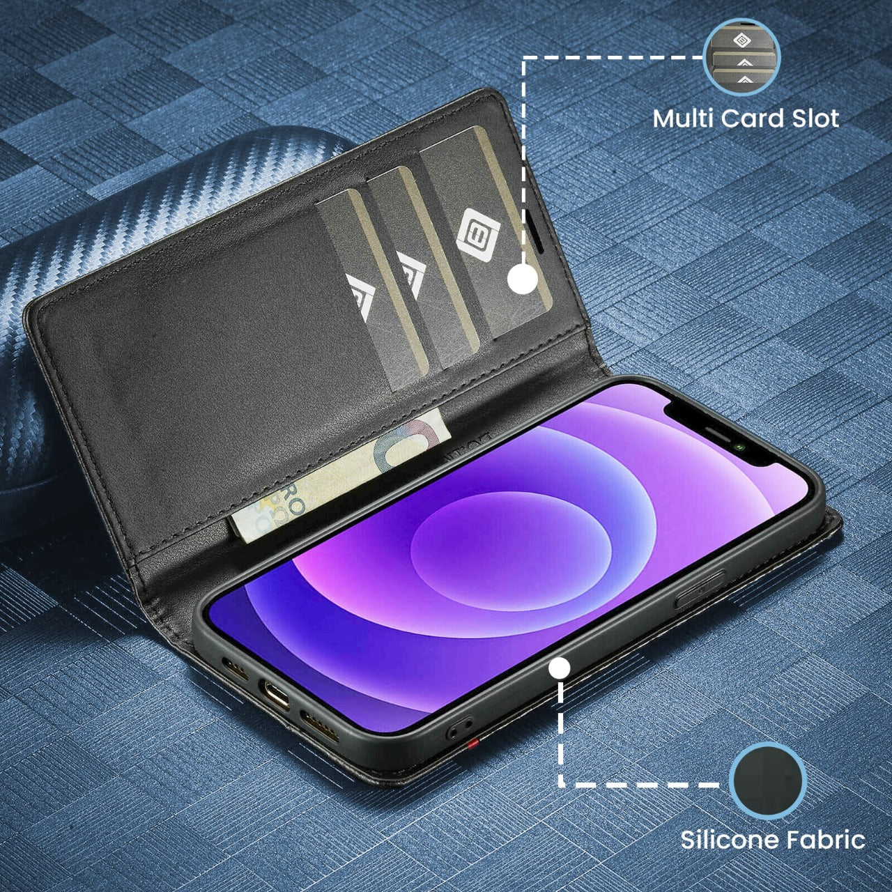 Vivo Y51 5G Retro PU Leather Card Slots Flip Stand Case With Magnetic Closure