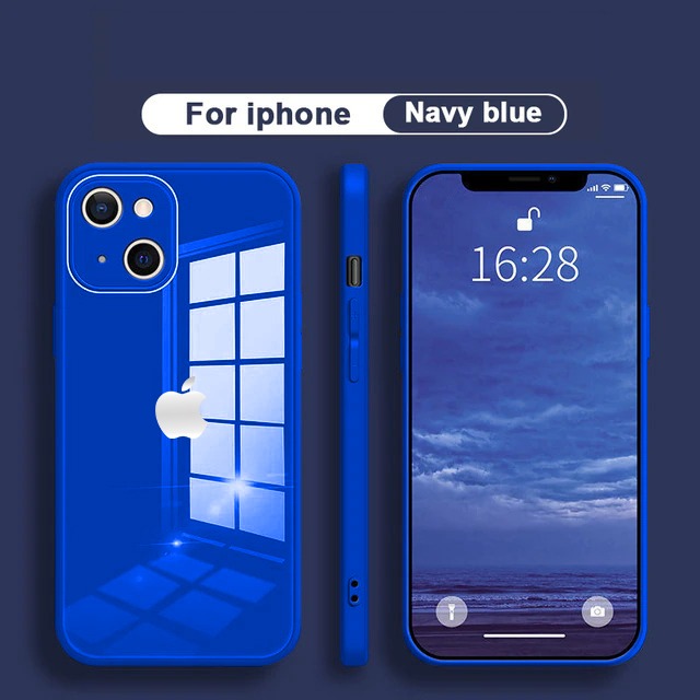 iPhone 13 Ultra-Shine Luxurious Glass Case With Camera Protection Back Case