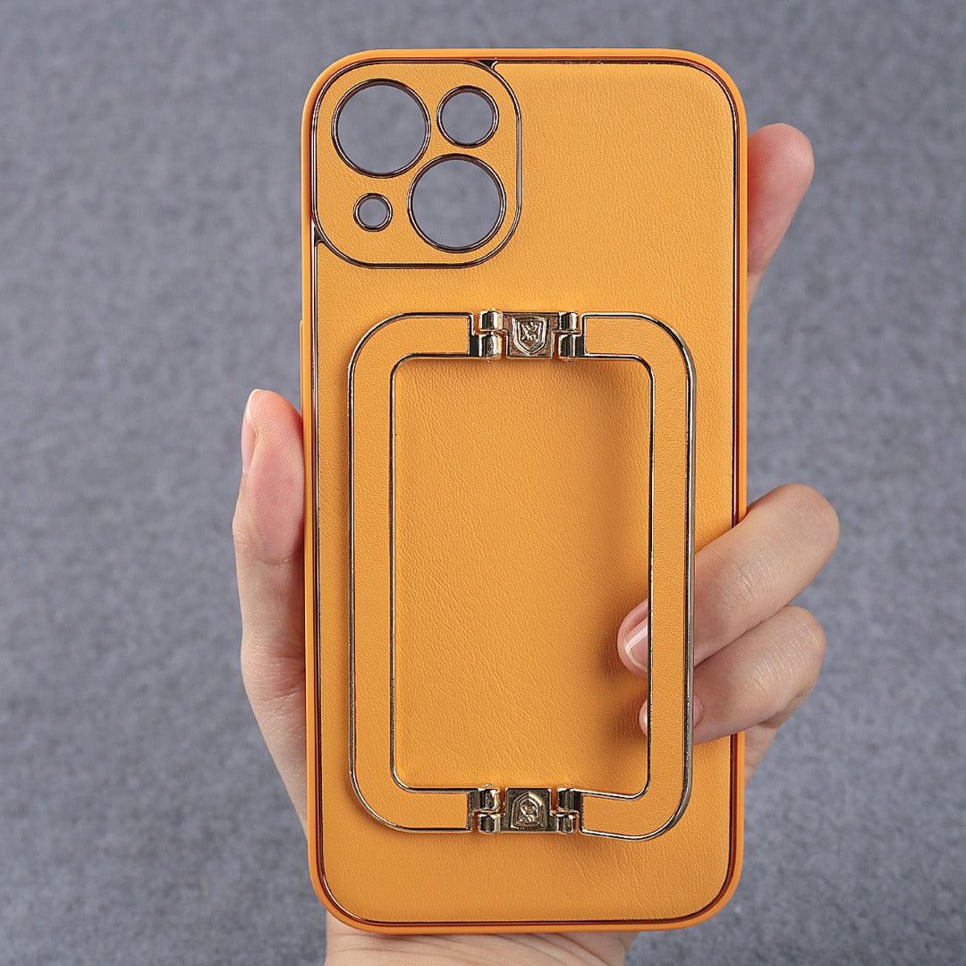 LUXE DESIGN PU LEATHER BACK CASE WITH BACK STAND FOR iPHONE 13/13 PRO/13 PRO MAX