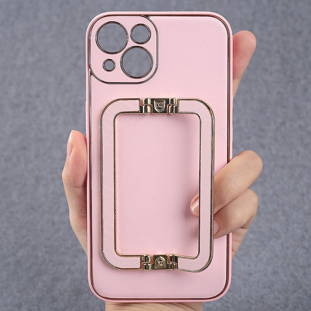 LUXE DESIGN PU LEATHER BACK CASE WITH BACK STAND FOR iPHONE 13/13 PRO/13 PRO MAX