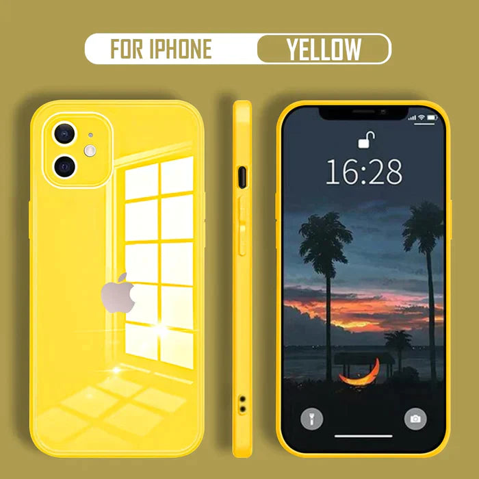 iPhone 12 Ultra-Shine Luxurious Glass Case With Camera Protection Back Case
