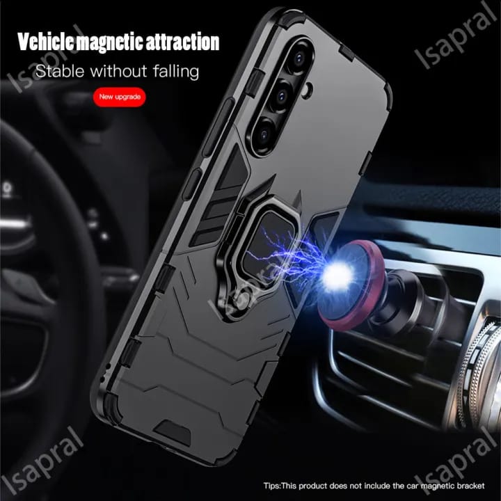 Galaxy A54 5G Black Panther Metal Bracket Shockproof Protective Back Case