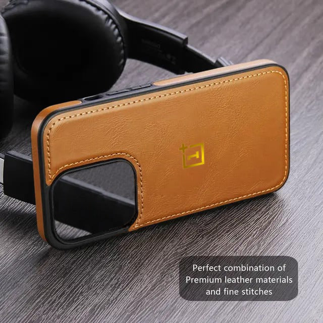 Luxurious Leather Stitched Protective Back Case For OnePlus Series