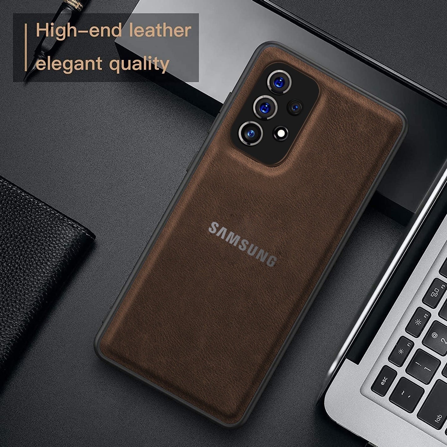Galaxy A32 VINTAGE PU LEATHER PROTECTIVE BACK CASE