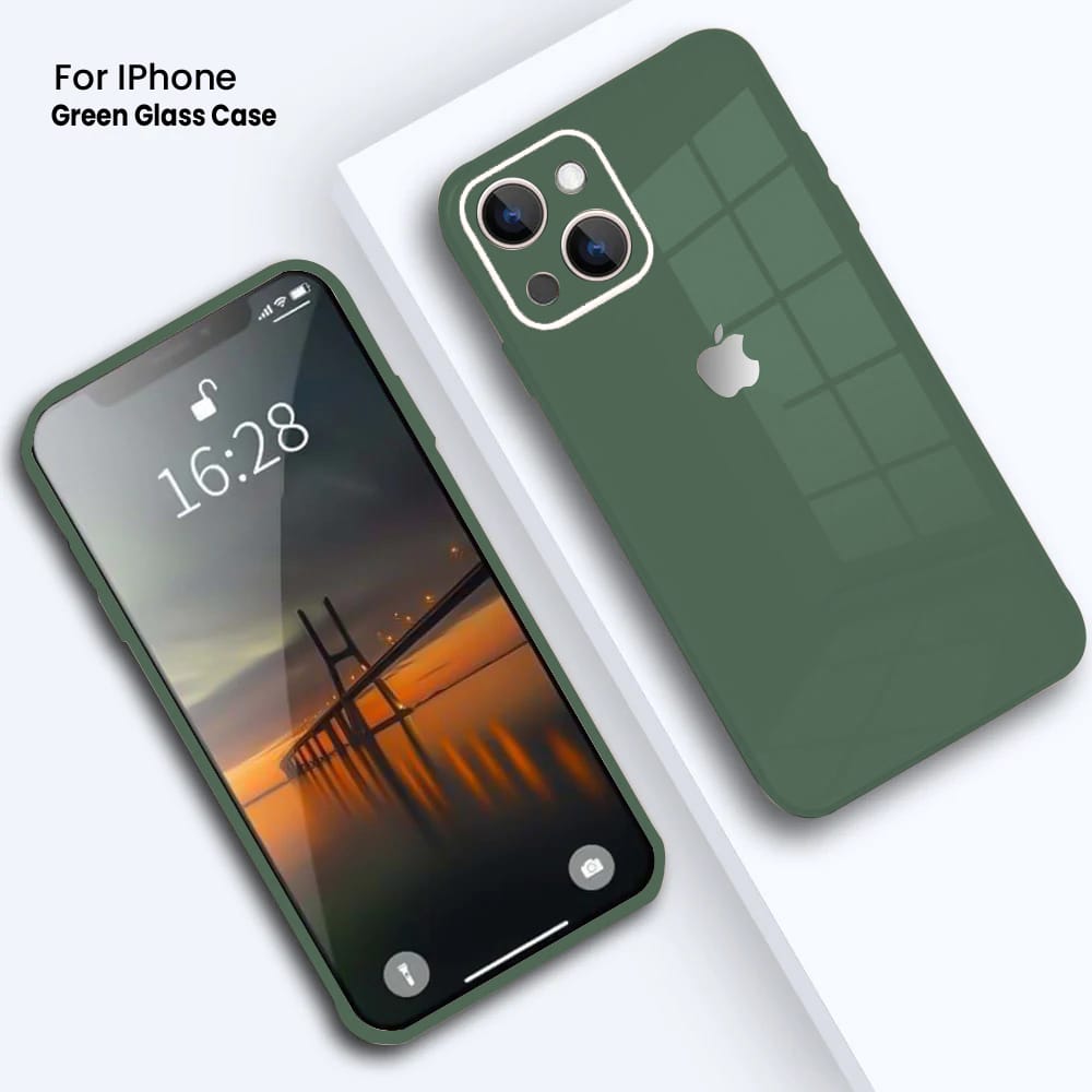 iPhone 14 Ultra-Shine Luxurious Glass Case With Camera Protection Back Case