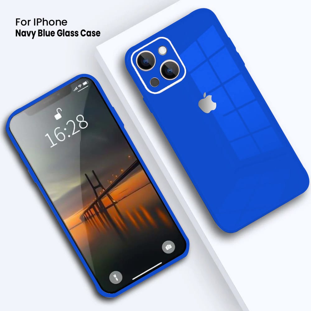 iPhone 14 Ultra-Shine Luxurious Glass Case With Camera Protection Back Case