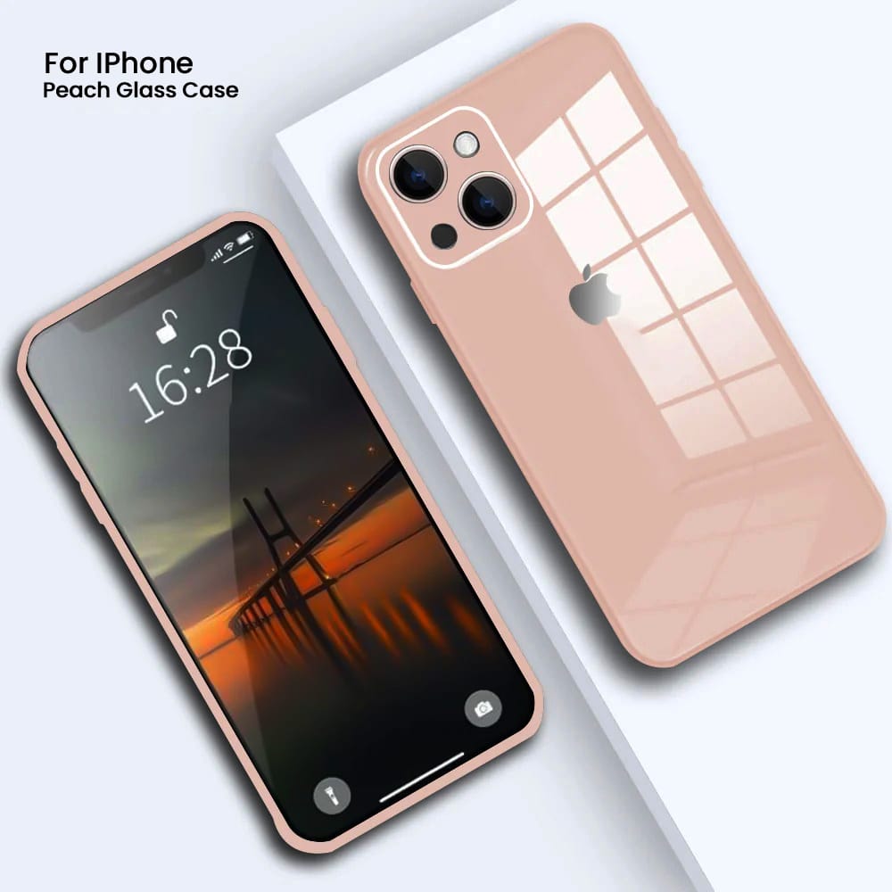 iPhone 14 Ultra-Shine Luxurious Glass Case With Camera Protection Back Case