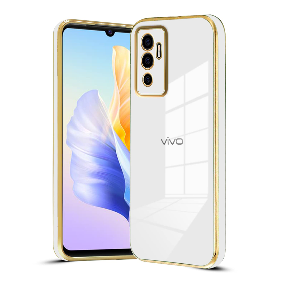 VIVO V23e 5G ULTRA-SHINE GOLD ELECTROPLATED LUXURIOUS  BACK CASE WITH CAMERA PROTECTION