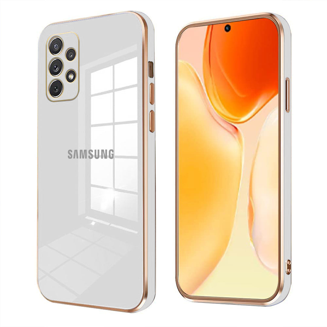 GALAXY A23 ULTRA-SHINE GOLD ELECTROPLATED LUXURIOUS BACK CASE WITH CAMERA PROTECTION