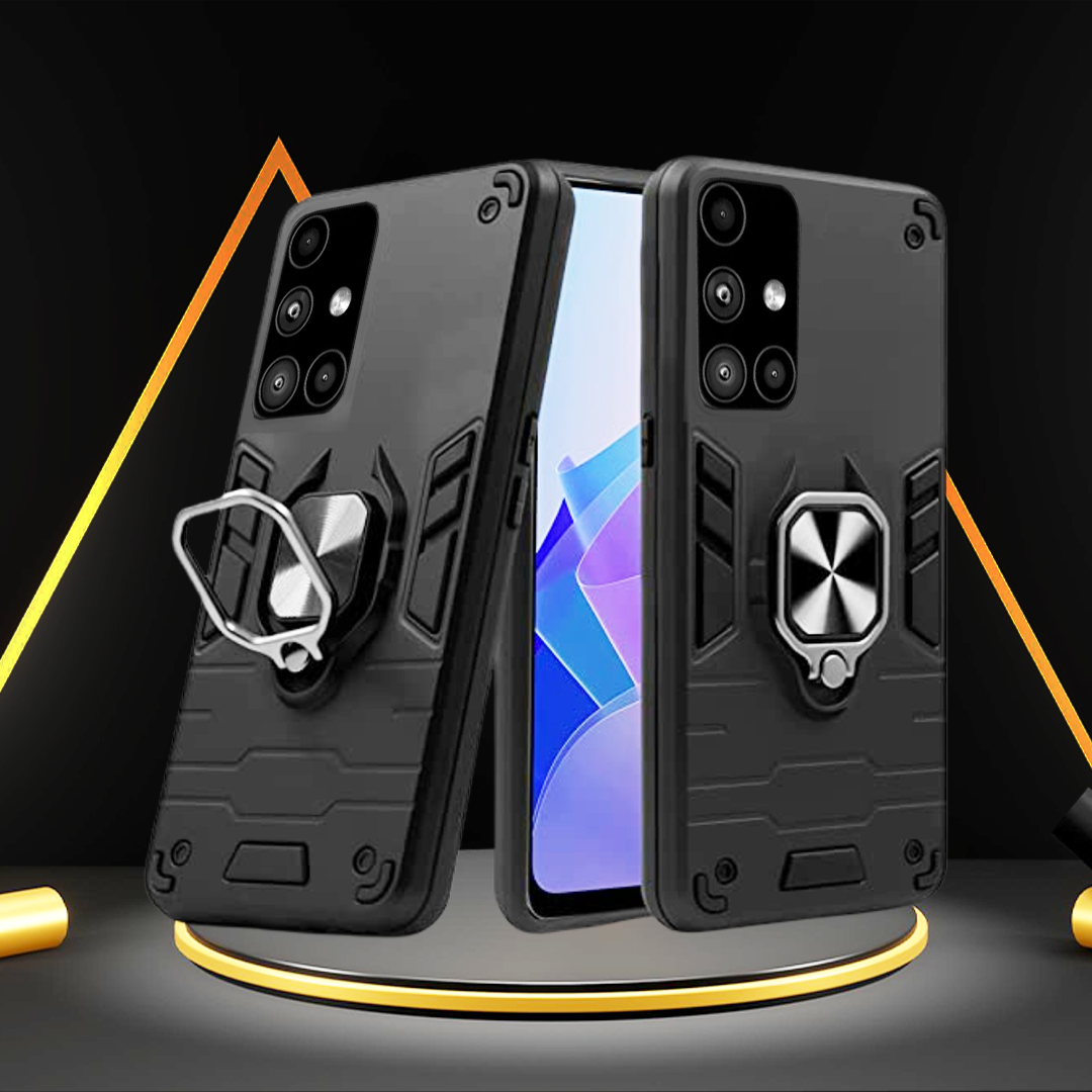 Black Panther Metal Bracket Shockproof Protective Back Case
