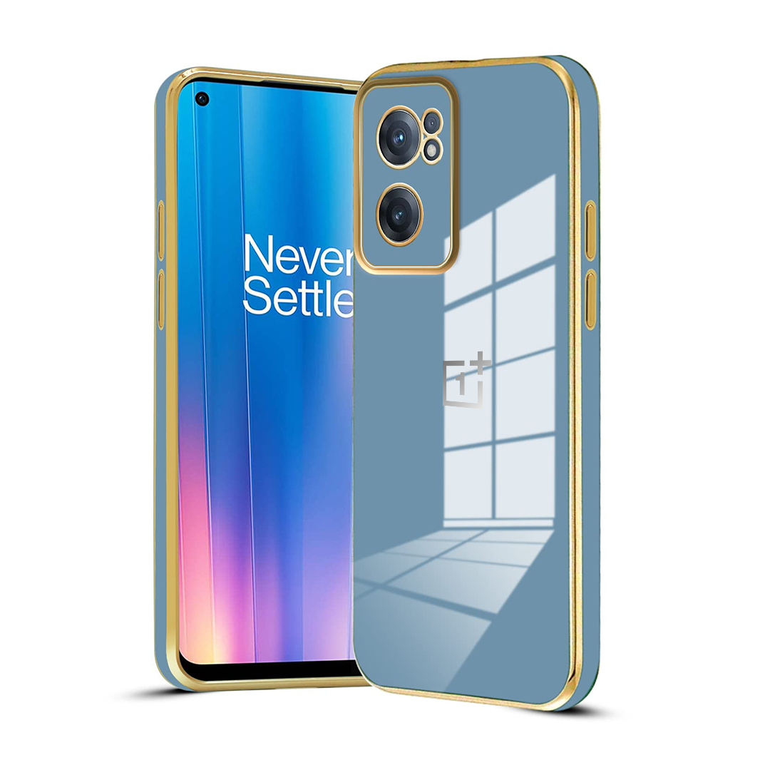 ONEPLUS NORD CE2 5G ULTRA-SHINE GOLD ELECTROPLATED LUXURIOUS BACK CASE WITH CAMERA PROTECTION
