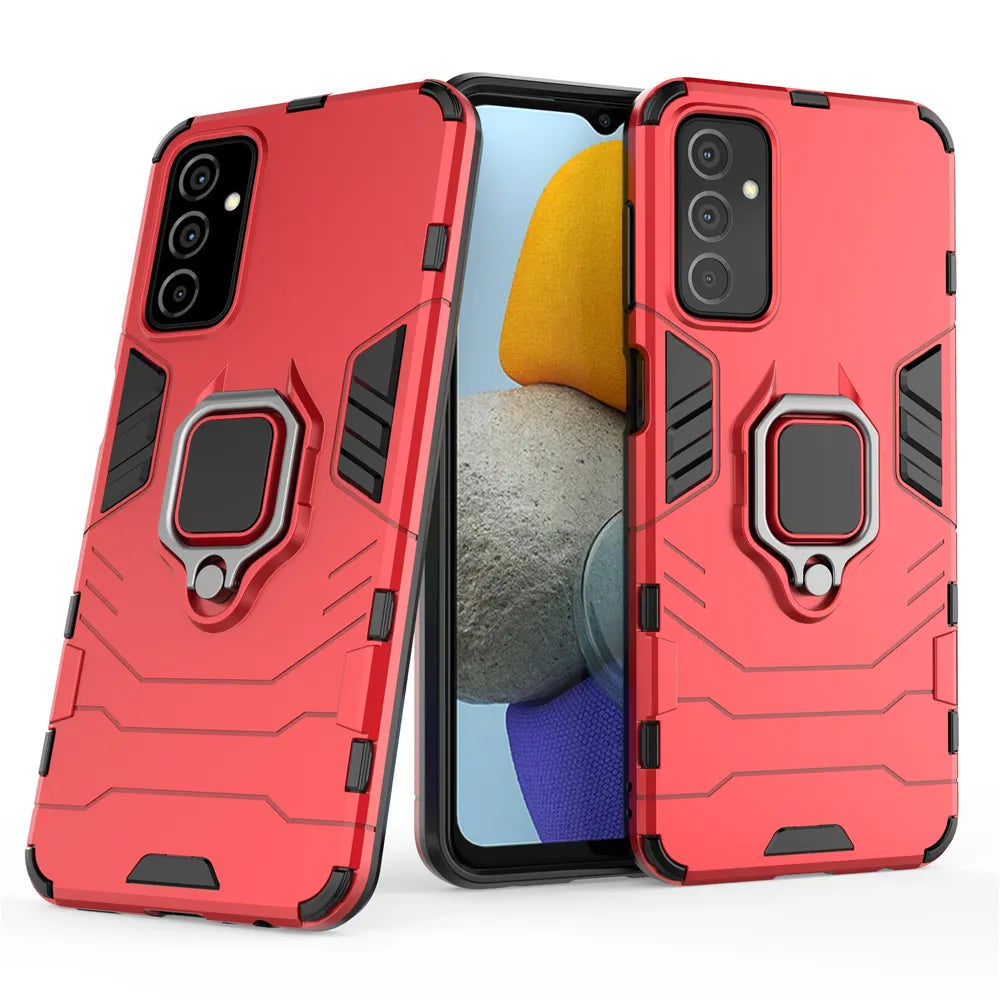 Galaxy F23 Black Panther Metal Bracket Shockproof Protective Back Case