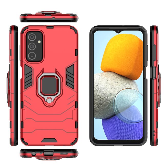 Galaxy F23 Black Panther Metal Bracket Shockproof Protective Back Case