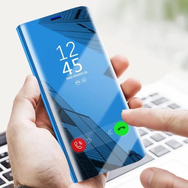 RENO 6 5G SMART AWAKENING MIRROR FOLIO METAL ELECTROPLATED PC FLIP COVER