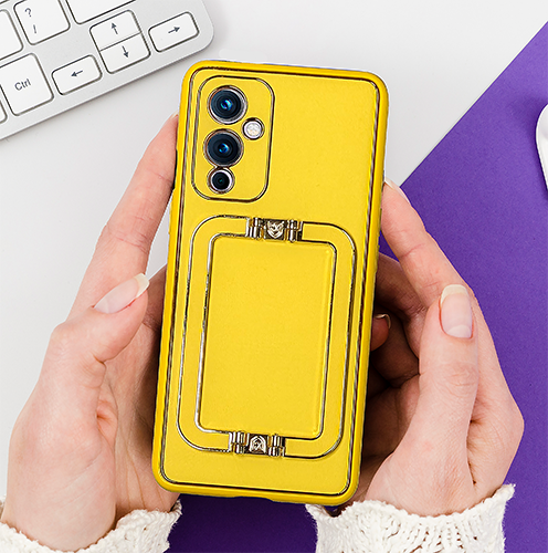 ONEPLUS 9 LUXE DESIGN PU LEATHER BACK CASE WITH BACK STAND
