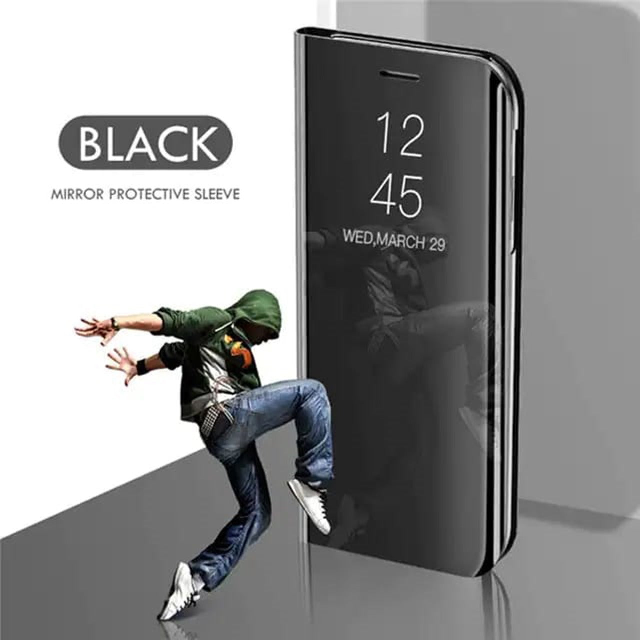 GALAXY A53 5G SMART AWAKENING MIRROR FOLIO METAL ELECTROPLATED PC FLIP COVER