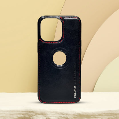 PULOKA GENUINE LEATHER CRAFTED LIMITED EDITION LOGO CUT CASE COVER iPhone 13 Pro Max
