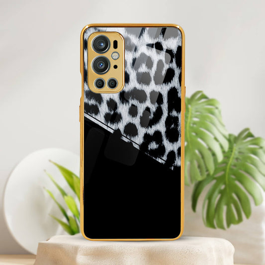 OnePlus 9 Pro Black Lion Skin Pattern Glass Protective Case/Cover