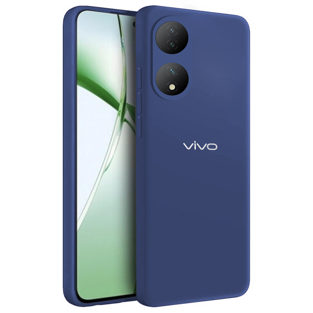 VIVO Y100 5G Liquid Silicone Velvet-Touch Silk Finish Protective Back Case