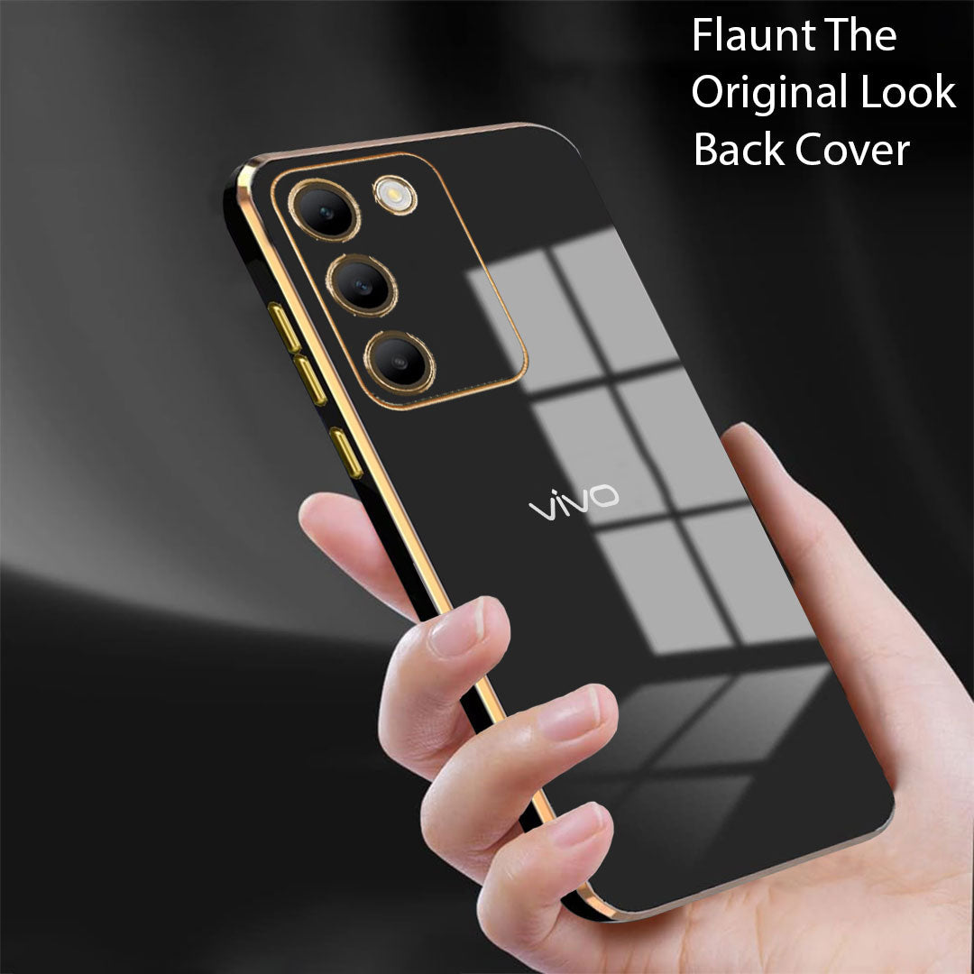 VIVO Y200 5G ULTRA-SHINE GOLD ELECTROPLATED LUXURIOUS  BACK CASE WITH CAMERA PROTECTION