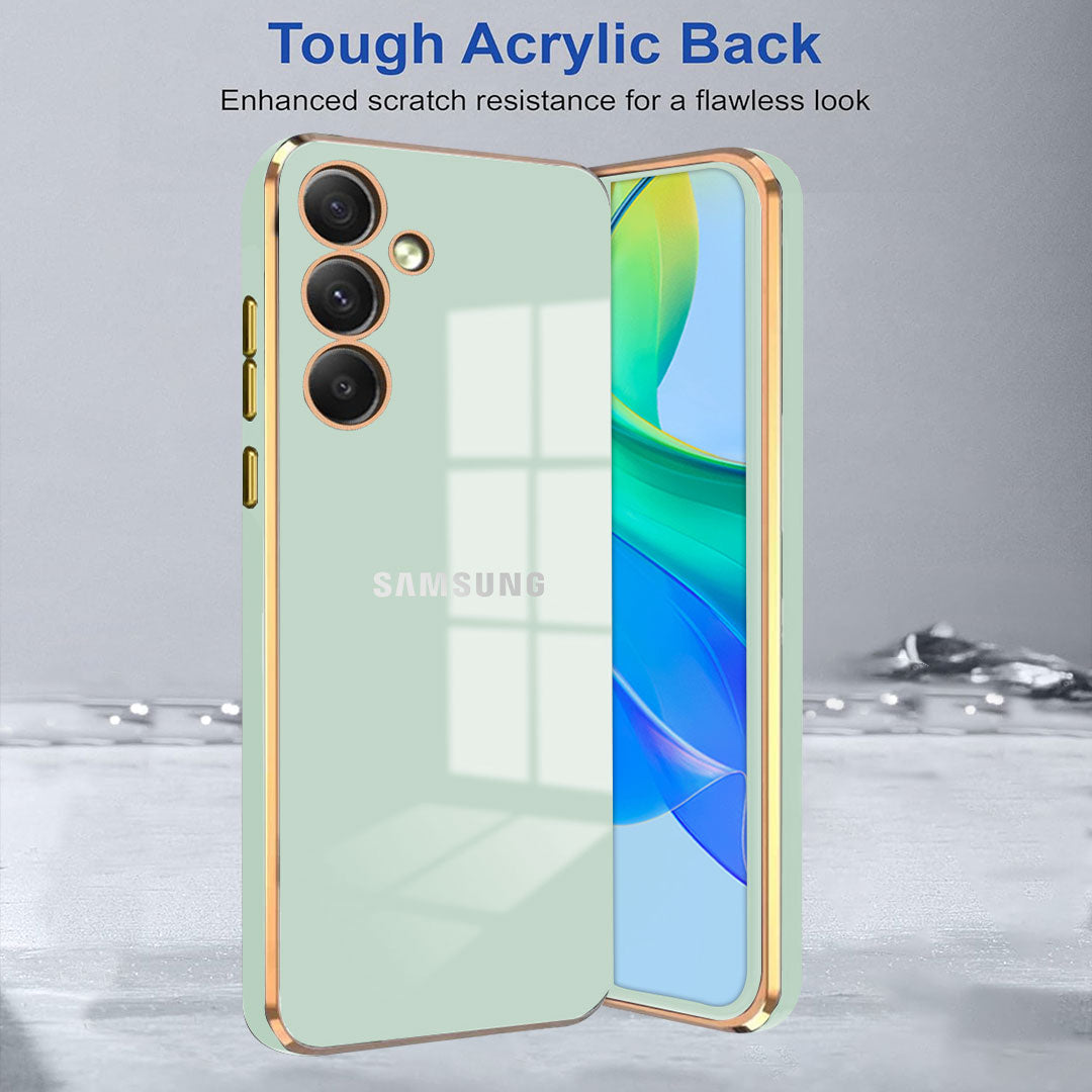 GALAXY A34 5G ULTRA-SHINE GOLD ELECTROPLATED LUXURIOUS  BACK CASE WITH CAMERA PROTECTION