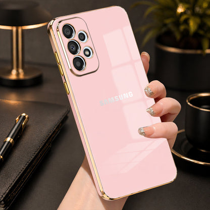 SAMSUNG A73 5G ULTRA-SHINE GOLD ELECTROPLATED LUXURIOUS BACK CASE WITH CAMERA PROTECTION