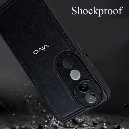 VIVO V40 5G Vintage Leather Stitched Protective Back Case