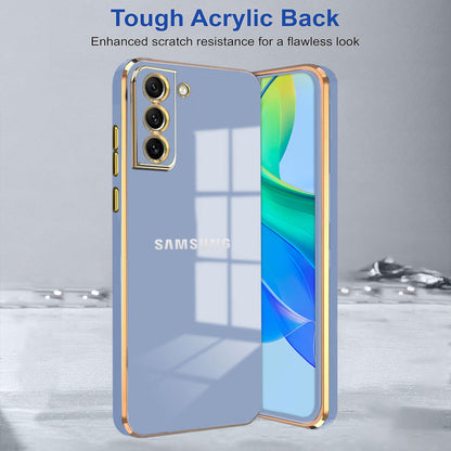 SAMSUNG GALAXY S21 FE 5G ULTRA-SHINE GOLD ELECTROPLATED LUXURIOUS BACK CASE WITH CAMERA PROTECTIONG