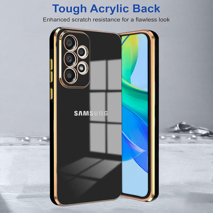GALAXY A73 5G ULTRA-SHINE GOLD ELECTROPLATED LUXURIOUS  BACK CASE WITH CAMERA PROTECTION