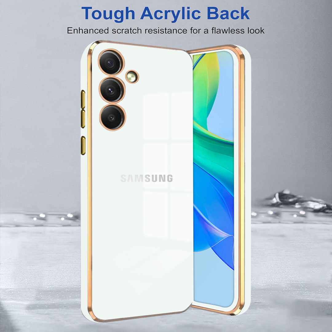 GALAXY A34 5G ULTRA-SHINE GOLD ELECTROPLATED LUXURIOUS  BACK CASE WITH CAMERA PROTECTION