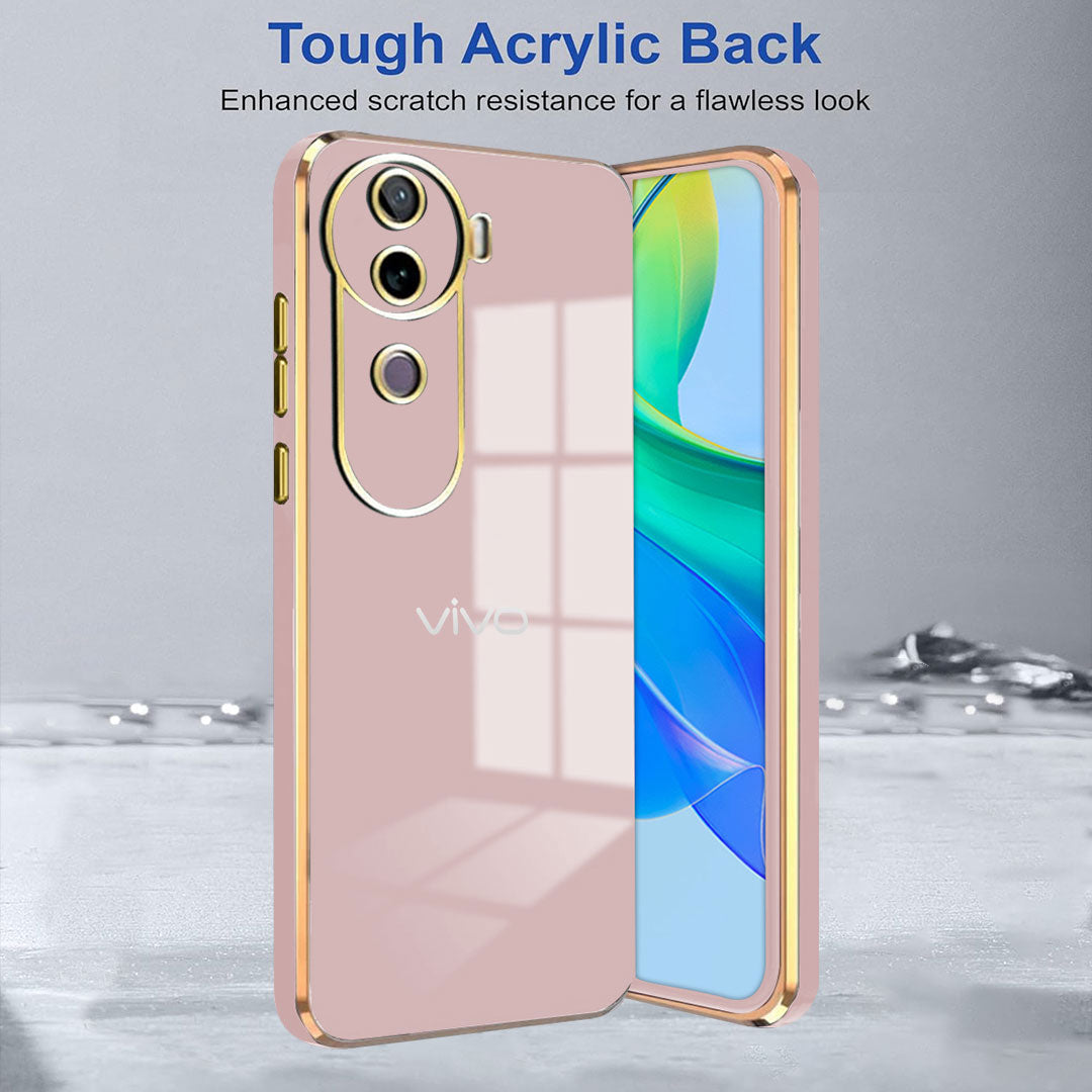 VIVO V40E 5G GOLD ELECTROPLATED LUXURIOUS BACK CASE WITH CAMERA PROTECTION