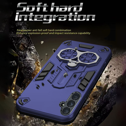 Samsung S23Fe 5G Armor knight Series Camera Protection 2 in 1 Shockproof Phone Cover with Kickstand