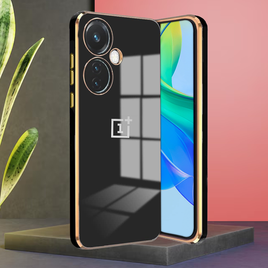 ONEPLUS CE3 LITE 5G ULTRA-SHINE GOLD ELECTROPLATED LUXURIOUS BACK CASE WITH CAMERA PROTECTION