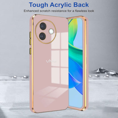 VIVO Y39 5G GOLD ELECTROPLATED LUXURIOUS BACK CASE WITH CAMERA PROTECTION