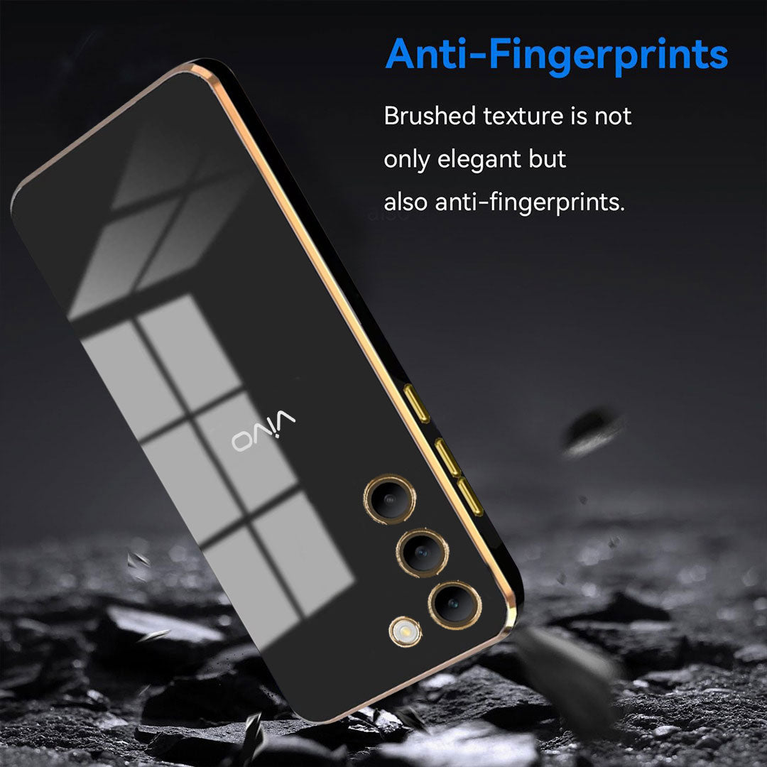 VIVO Y200E 5G ULTRA-SHINE GOLD ELECTROPLATED LUXURIOUS  BACK CASE WITH CAMERA PROTECTION